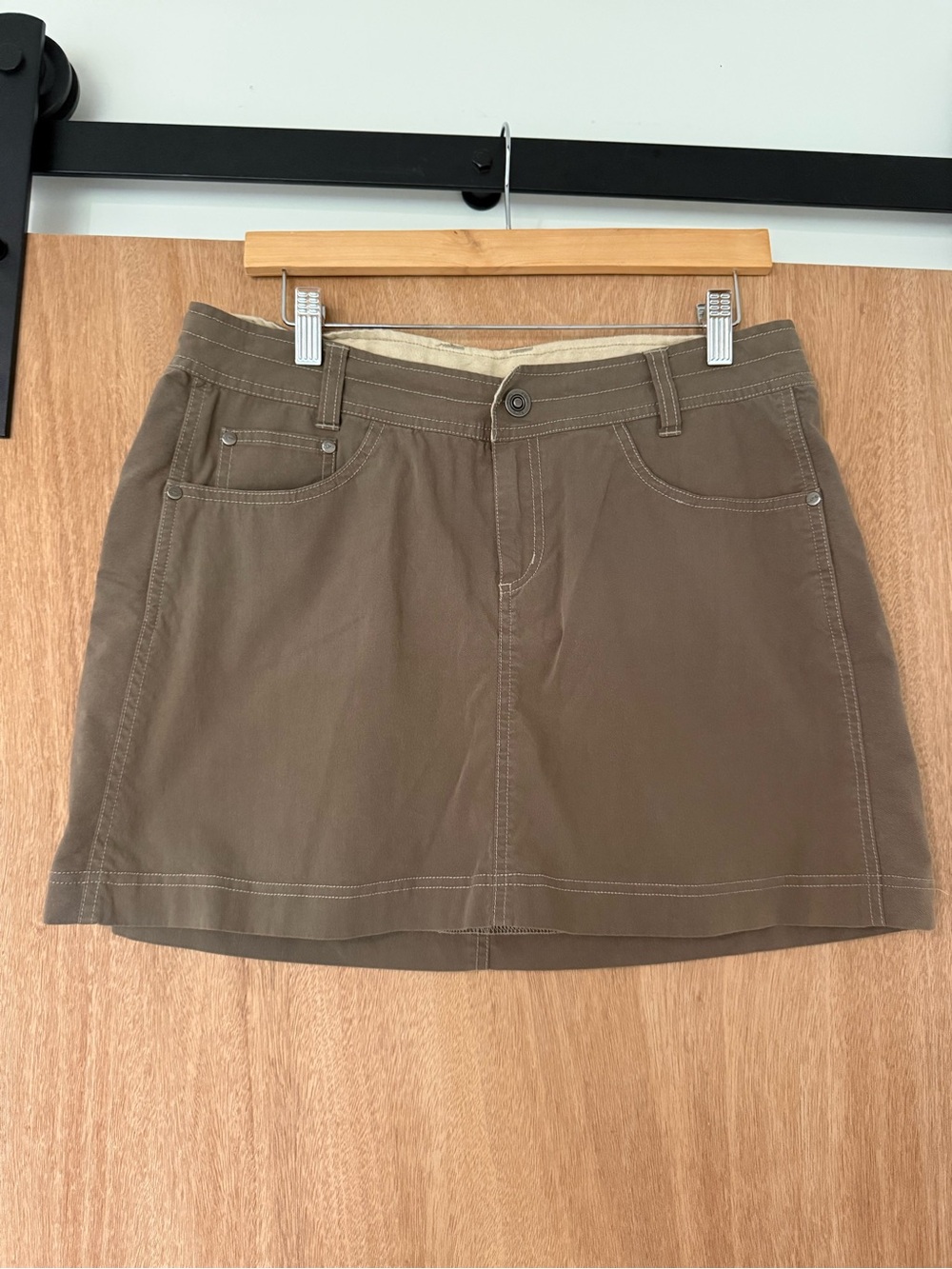 KUHL "Born in the Mountains" granola Utility Skirt Brown Gorpcore Khaki size 6